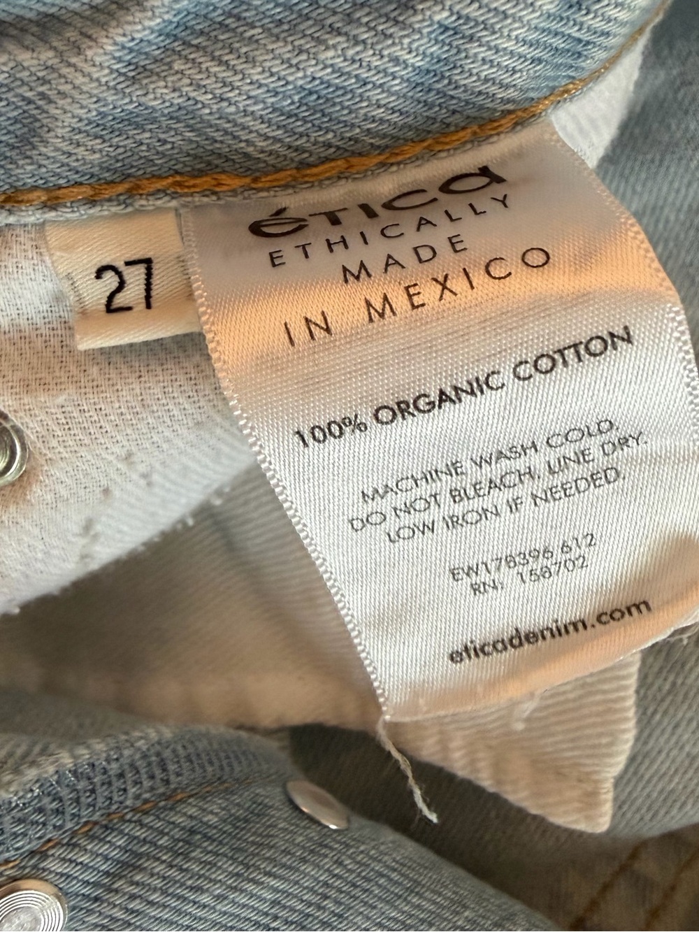 Etica Light Blue Distressed Jean Shorts - Picture 5 of 5